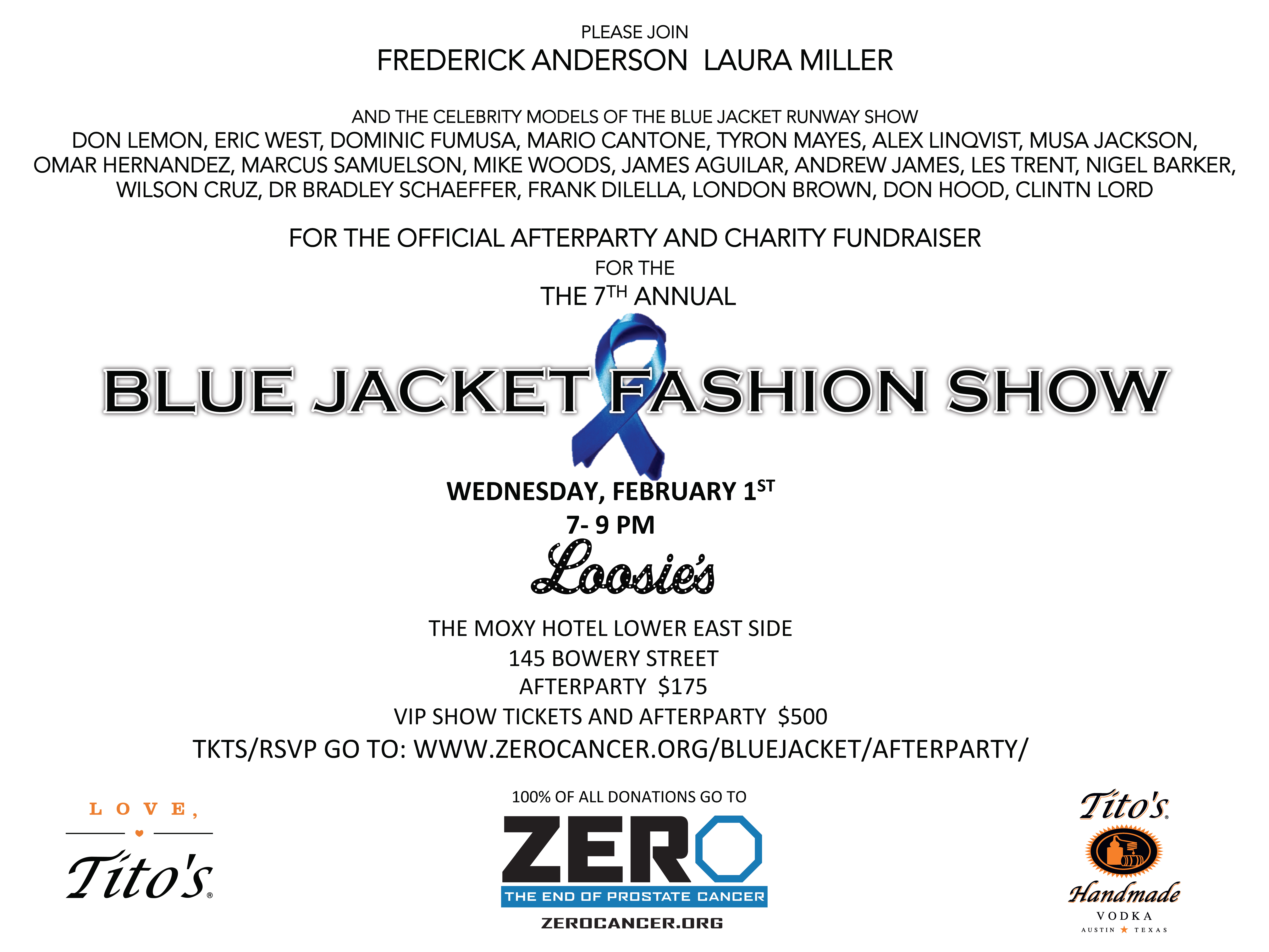 Blue Jacket Fashion Show After Party Invitation
